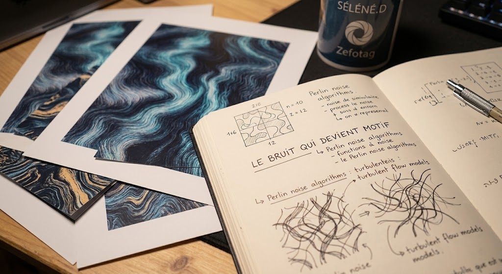 Œuvre générative aux tons chauds
